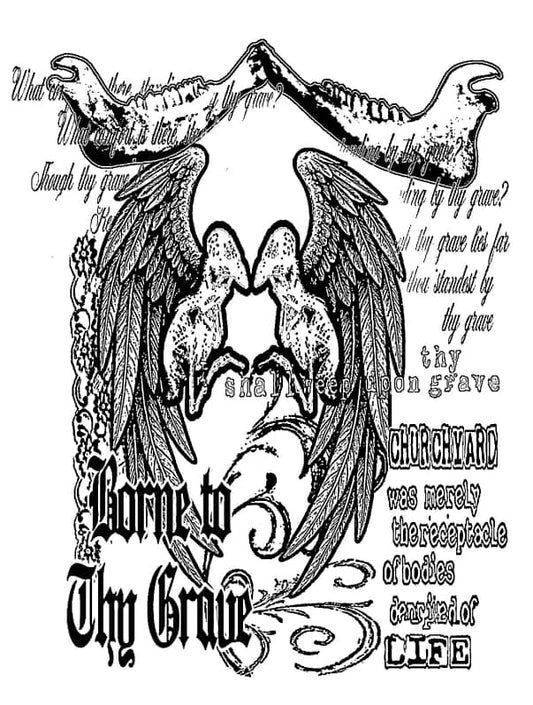 BORNE TO THY GRAVE POSTER WHITE